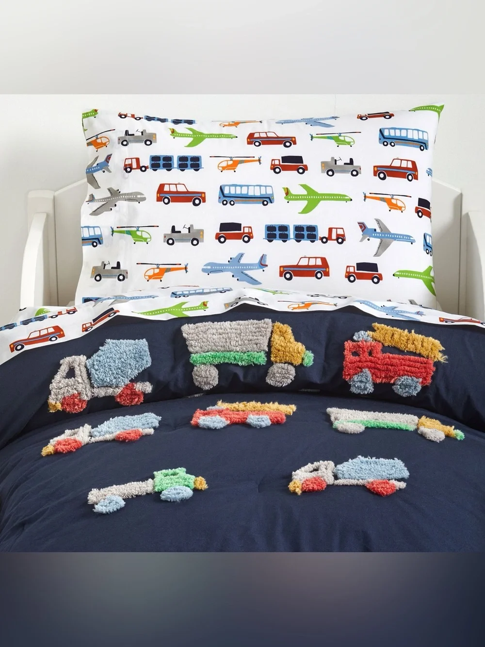 Pottery Barn Kids Candlewick Trucks Toddler Comforter (Crib Sized)